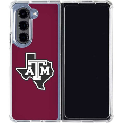 Texas A&M University Black Logo Galaxy Z Fold5 5G Clear Case